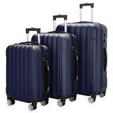 3 Piece Lightweight ABS Spinner Luggage Set with Carry-On Case, 360° Wheels & Telescopic Handles