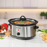 Daewoo 3.5L Slow Cooker with 3 Heat Settings, See-Through Lid & Indicator Light – Stainless Steel, SDA1364