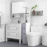 HOMCOM Slim Bathroom Storage Cabinet with 2 Open Shelves and 3 Drawers – Tall Freestanding Unit, White