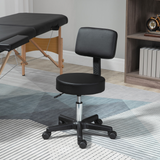 HOMCOM Beautician's Swivel Salon Chair with Padded Seat and Back, 72–84cm Adjustable Height, 5 Wheels – Black
