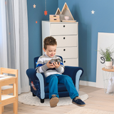 HOMCOM Child Armchair Kids Mini Sofa Chair with Armrests and Padded Seat for Ages 3-6 – Blue