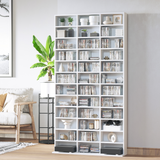 HOMCOM CD & DVD Media Storage Shelf Rack with Wooden Frame – Living Room Display Unit, White