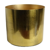 Leaf 18cm Gold Etched Metal Planter – Handmade Indoor Plant Pot with Patterned Brass Finish