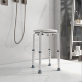 HOMCOM Adjustable Bath Chair Shower Stool with Suction Pads – Bathroom Safety Aid for the Elderly