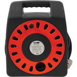 Eagle 4 Socket Cassette Extension Cable Reel, 25m – Overload Cut-Out with Reset, Carry Handle, Red/Black