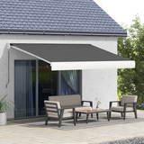 Outsunny 4 x 3m Electric Retractable Awning with Remote Control and Cassette – Patio Shade, Grey