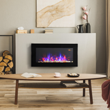 HOMCOM 1000W/2000W LED Electric Fireplace with Adaptive Heating, Remote Control & Timer