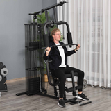 HOMCOM Multifunction Home Gym with Dual Press Arm & Leg Developer – Full-Body Strength Training Station