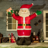 Outsunny 8ft Inflatable Christmas Santa Claus with Four LED Lights and Blessings Sign – Outdoor Decoration