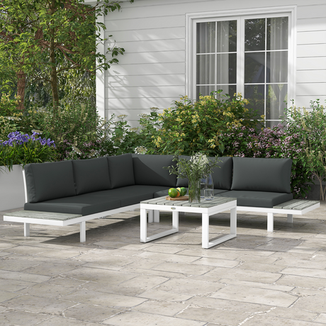 Outsunny Garden Corner Sofa Set recline position detail
