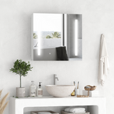 kleankin LED Illuminated Bathroom Mirror Cabinet with Touch Switch – Wall-Mounted Storage, Mirrored Doors
