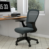 Vinsetto Mesh Office Chair with Flip-Up Arms & Tilt Function – Charcoal Grey