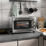 HOMCOM 30L Mini Oven with Adjustable Temp & 60 Min Timer, 1600W – Spacious Countertop Cooking, Silver