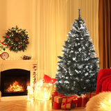 HOMCOM 5ft Artificial Snow-Dipped Christmas Tree with White Berries and Star Topper Branch – Green