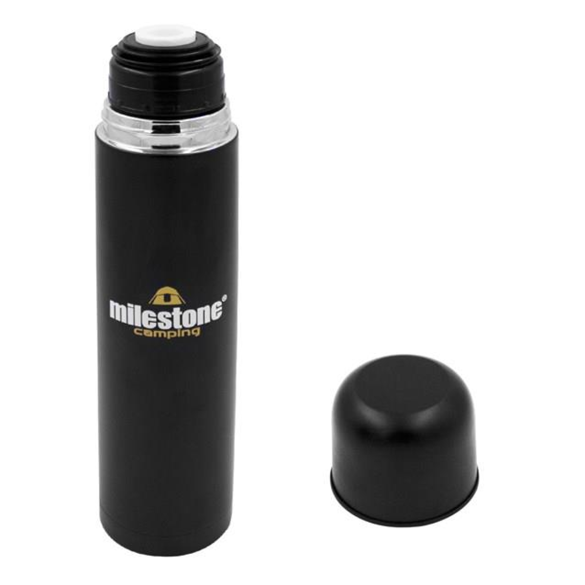 Milestone Double Walled Stainless Steel Vacuum Flask 1 Litre – Everyday Drinks Flask, Matt Black Finish