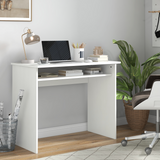 HOMCOM Compact Workstation Desk with Under-Table Storage – Home Office Study Table, White
