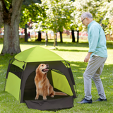 PawHut Foldable Dog and Cat Tent with Waterproof Oxford Cloth & Carry Bag – Indoor and Outdoor Shelter, Green