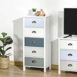HOMCOM 5-Drawer Chest of Drawers with Bronze-Tone Metal Handles – Bedroom and Hallway Storage