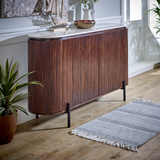 Opal Mango Wood Sideboard with Real Marble Top & Metal Legs – Handmade Dining & Living Room Storage