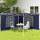 Outsunny 3x3m / 3x6m Pop Up Gazebo Side Panels, 2-Pack with Windows & Zipped Doors – Replacement Set, Blue
