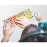 WYEFLOW Wireless Gaming Keyboard with RGB Backlight, 98 Keys & 2.4G – Compact Workspace Keyboard, Beige