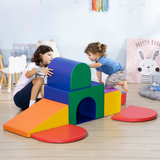 HOMCOM 7-Piece Kids Foam Soft Play Set with Climbing Shapes – Toddler Playroom Climber