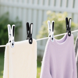 VINSANI 20 Pack Plastic Clothes Pegs – UV-Resistant Black & White Washing Pegs with Stainless Steel Spring