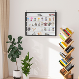 HOMCOM 5-Tier Wall Display Cabinet with Glass Doors & Adjustable Shelves – Collectibles Storage, Black/White