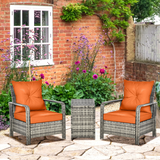 Outsunny Rattan Garden Sofa Set storage table detail