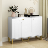 HOMCOM Living Room Sideboard with Doors & Three-Level Adjustable Shelves – Storage Cabinet, White
