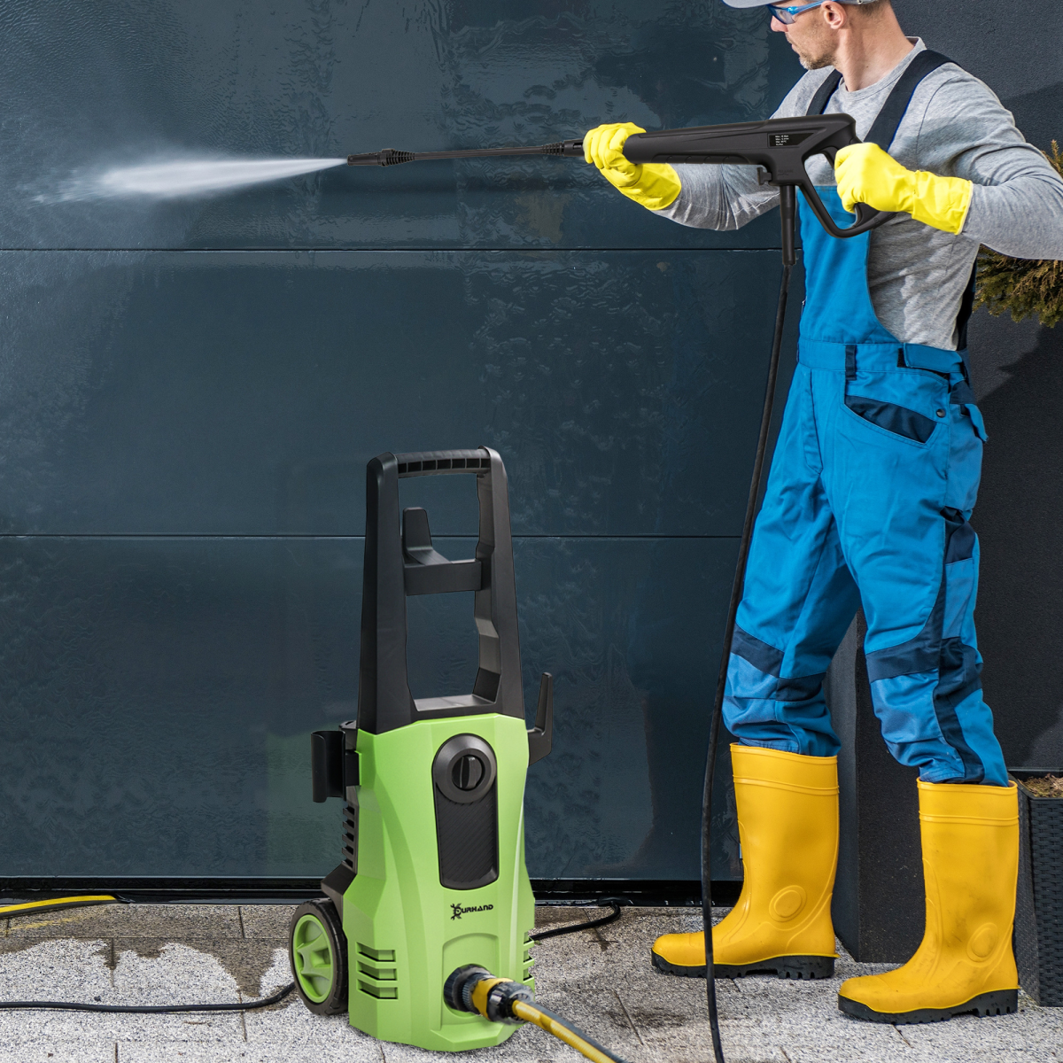 DURHAND 1800W Pressure Washer with 150 Bar Max Pressure and Snow Foam Bottle – Garden and Car Jet Washer