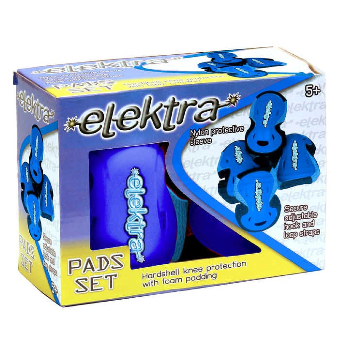 Elektra Hardshell Elbow & Knee Pads – Skating, Scooter & Bike Protection for Kids, Pack of 12, Blue