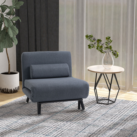 HOMCOM futon sofa bed unfolded into a guest bed