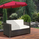 Outsunny Outdoor Double Armchair for Two with Cushions, PE Rattan & Steel Frame – Garden Seating, Mixed Brown
