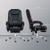 Heated Massage Office Chair with Footrest, Remote & 135° Recline – Home Office Relaxation Chair, Black Velvet