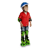 Elektra Hardshell Elbow & Knee Pads – Skating, Scooter & Bike Protection for Kids, Pack of 12, Green