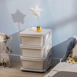 HOMCOM Kids Storage Unit with 3 Drawers – Vertical Dresser Tower for Bedroom and Playroom