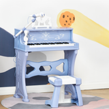 HOMCOM Kids 37-Key Keyboard Piano with Microphone & Stool – Educational Musical Toy