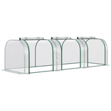 Mini Greenhouse with Steel Frame, PVC Cover & 3 Roll-Up Zipped Doors – Portable Garden Grow House, Dark Green