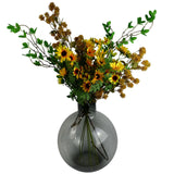 Artificial Yellow Craspedia Stems, Pack of 6 – 85cm Wired Faux Flowers for Arrangements