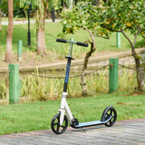 HOMCOM Foldable Kids Kick Scooter with Adjustable Height Handlebar and Aluminium Frame – Ages 5+, White