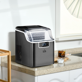 HOMCOM Countertop Ice Maker with Adjustable Cube Size, 20kg per Day – Compact Kitchen Appliance, Black