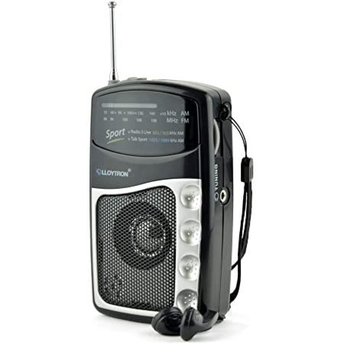 Lloytron Entertainer 2 Band Personal Sports Radio with Earphones, AM/FM & Carry Strap – N2201BK