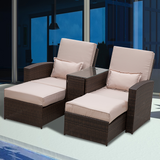 Outsunny rattan sun lounger reclined flat