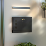 HOMCOM Wall Mounted Lockable Letterbox with Three Windows and Two Keys – Easy Install Mailbox