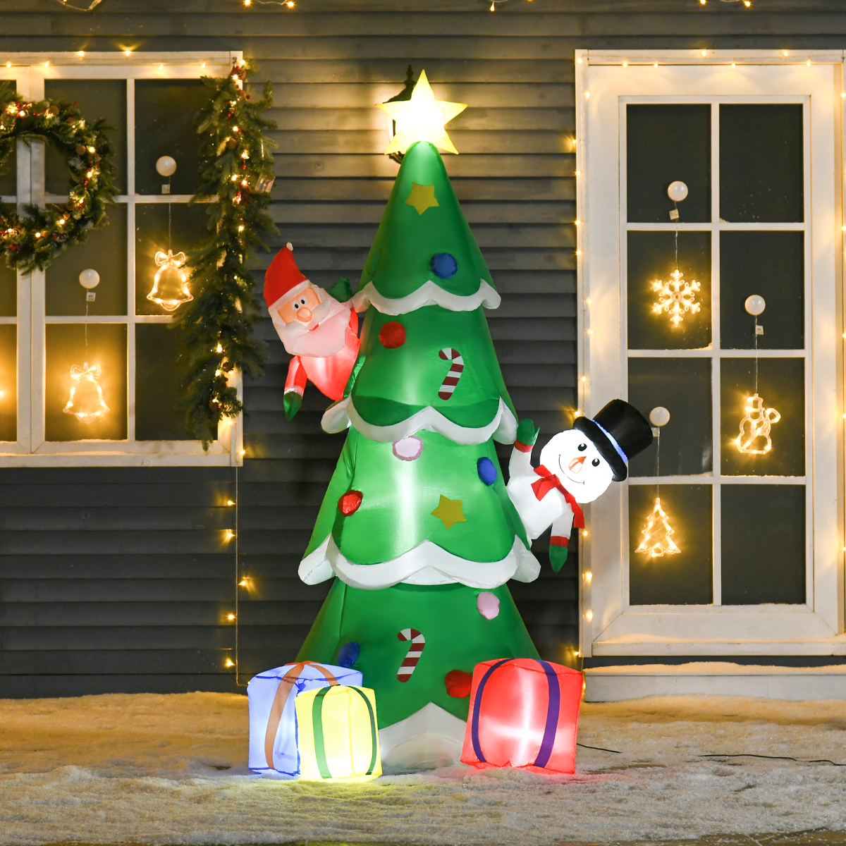 7ft Inflatable Christmas Tree with Built-In LED Lights – Self-Inflating Indoor & Outdoor Decoration