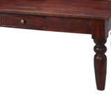 Jaipur Handmade Dark Mango Wood Coffee Table with Storage Drawer and Brass Handle