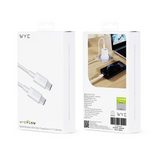 WYE 240W Braided USB-C to USB-C Ultra Fast Charge & Sync Cable, 2m – Laptop Charging and Data Transfer, White