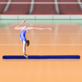 HOMCOM 2.1m Folding Balance Beam with Suede Cover & High-Density Foam – Home Gymnastics Training Beam, Blue