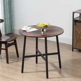 HOMCOM 80cm Round Kitchen Table for Small Spaces with Steel Legs and Non-Slip Feet – Dining Table